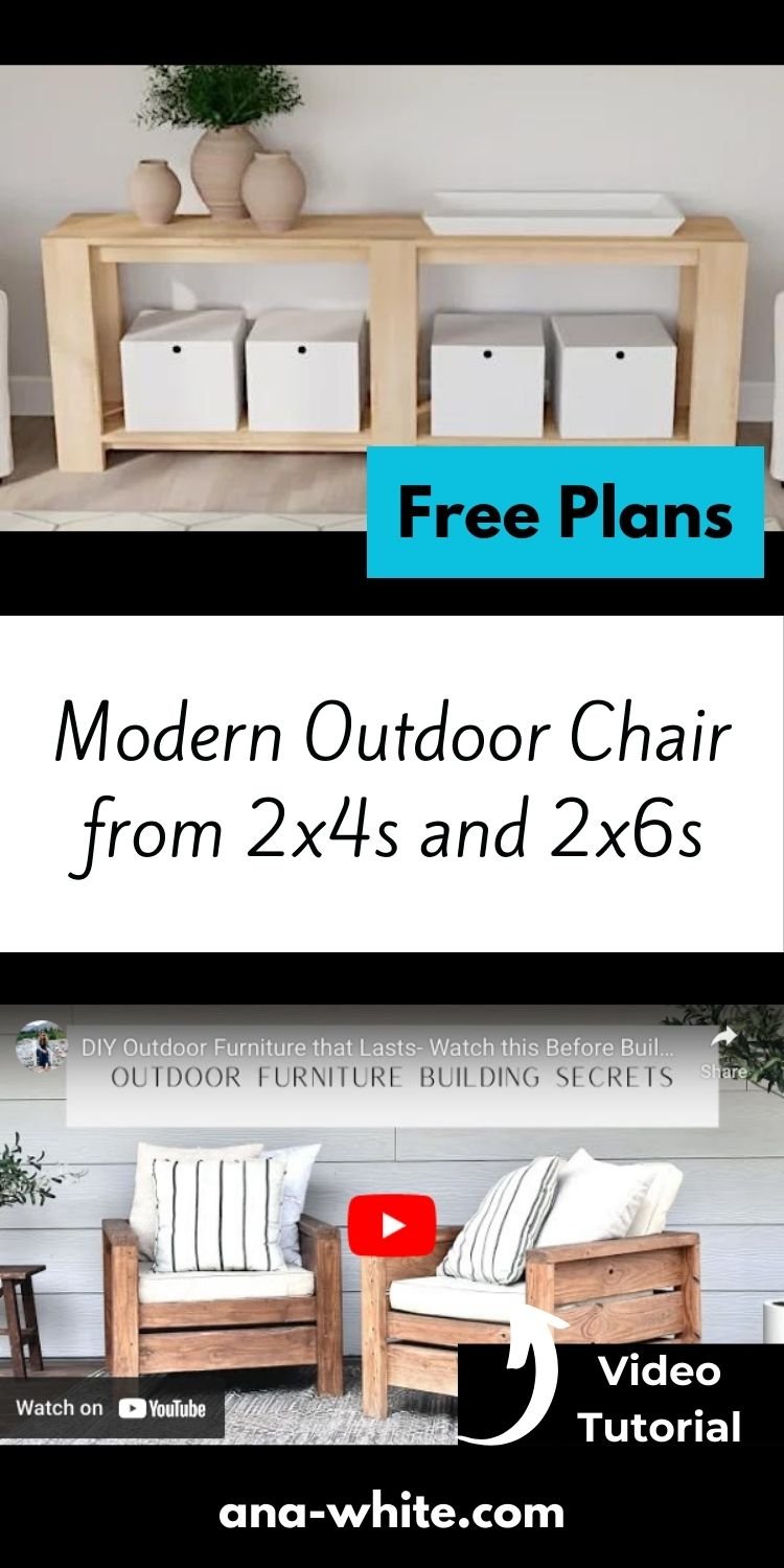 Modern Outdoor Chair from 2x4s and 2x6s